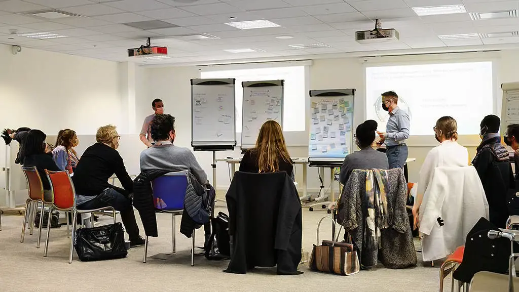 A NextGen masterclass: participants working together in a workshop