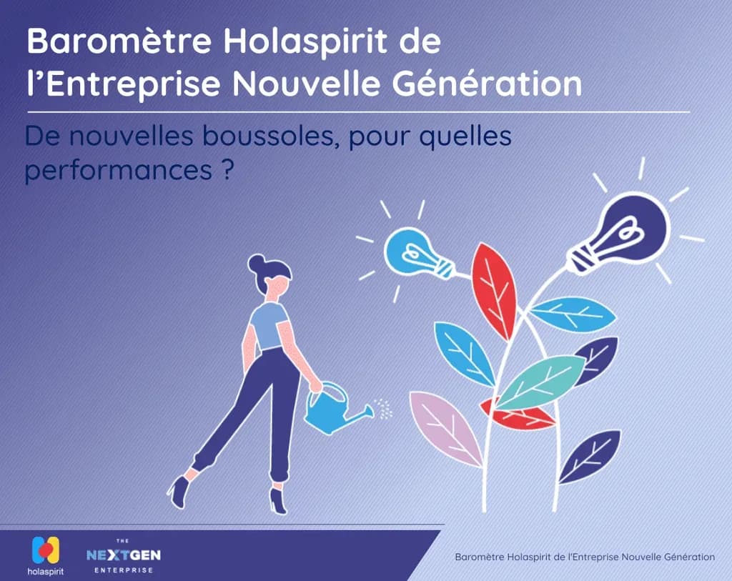 Couverture du baromètre Aneo Holaspirit de l'Entreprise nouvelle génération « Nouvelles boussoles, pour quelles performances ? » (édition FR ; le texte alternatif de WordPress est le nom de fichier du média)